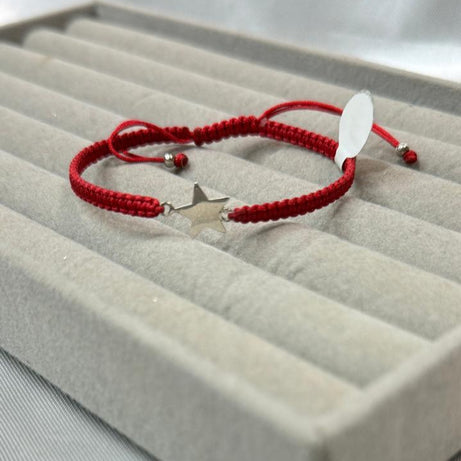 Pulseras Hilo Macramé Rojo Protección ESTRELLA