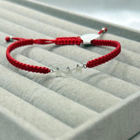 Pulseras Hilo Macramé Rojo Protección 3 ESTRELLAS