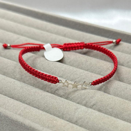Pulseras Hilo Macramé Rojo Protección 3 ESTRELLAS