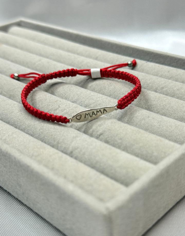 Pulseras Hilo Macramé Rojo Protección MAMÁ