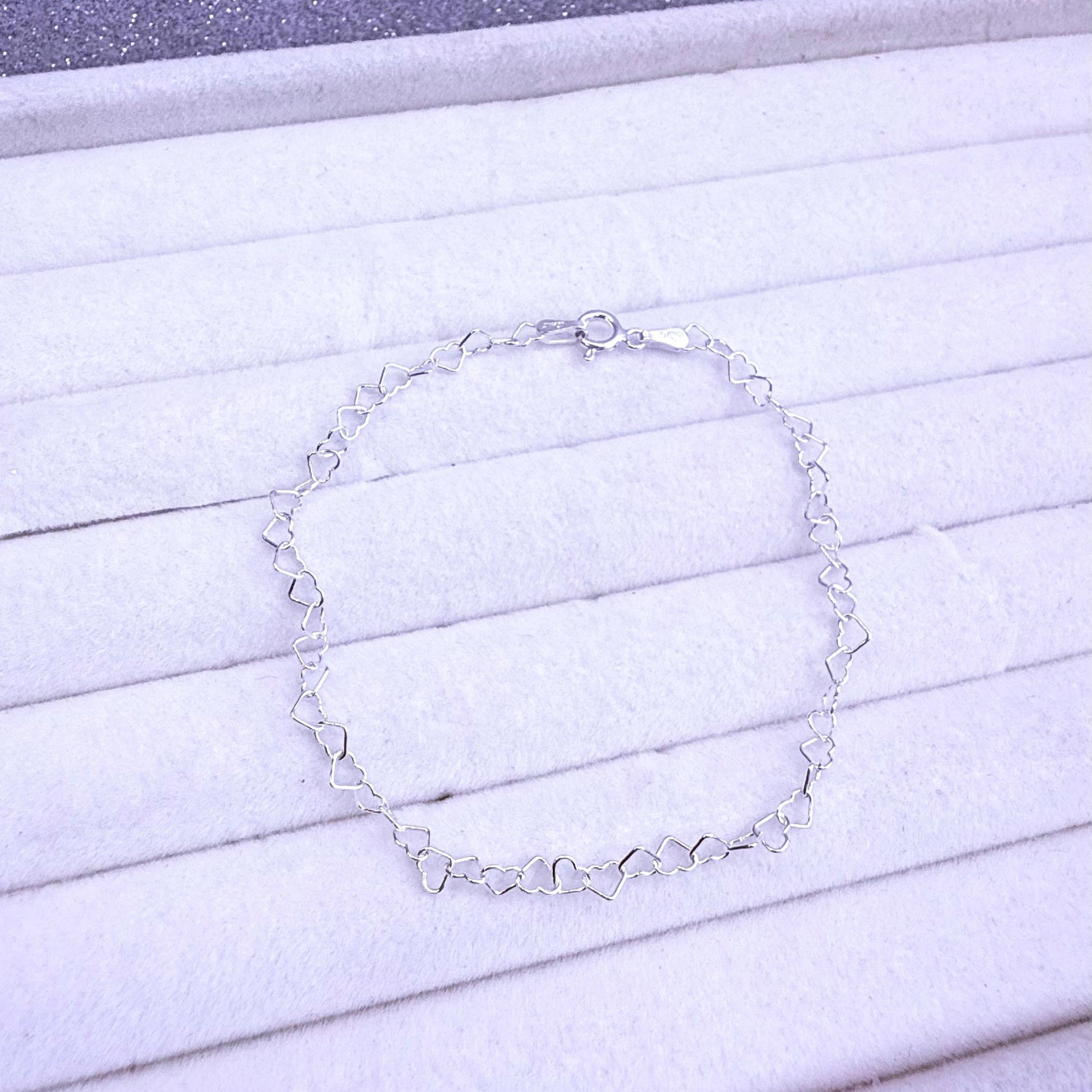 Pulsera Dama Diseño Corazones Plata fina ley 925