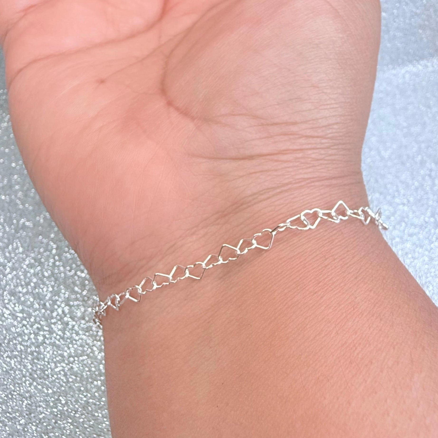 Pulsera Dama Diseño Corazones Plata fina ley 925