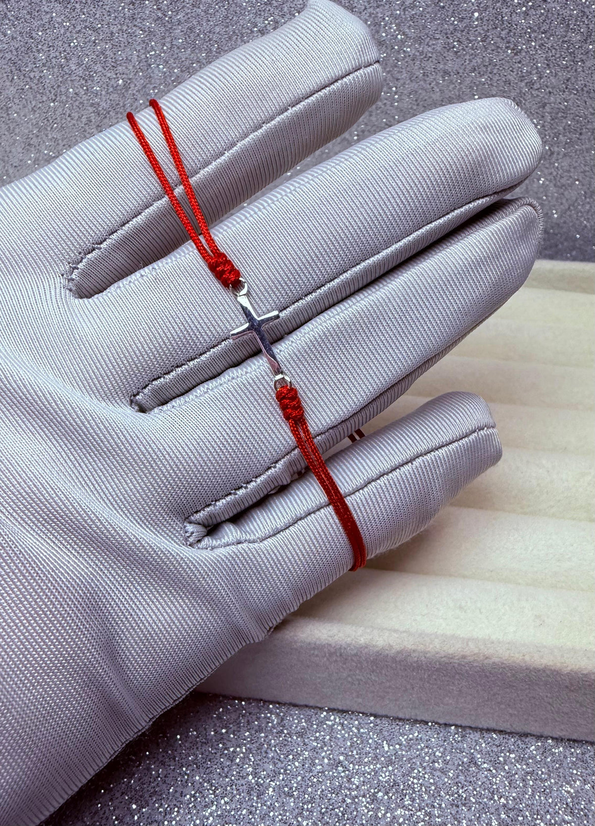 Pulsera Hilo Rojo Protección Dije Cruz Plata 925