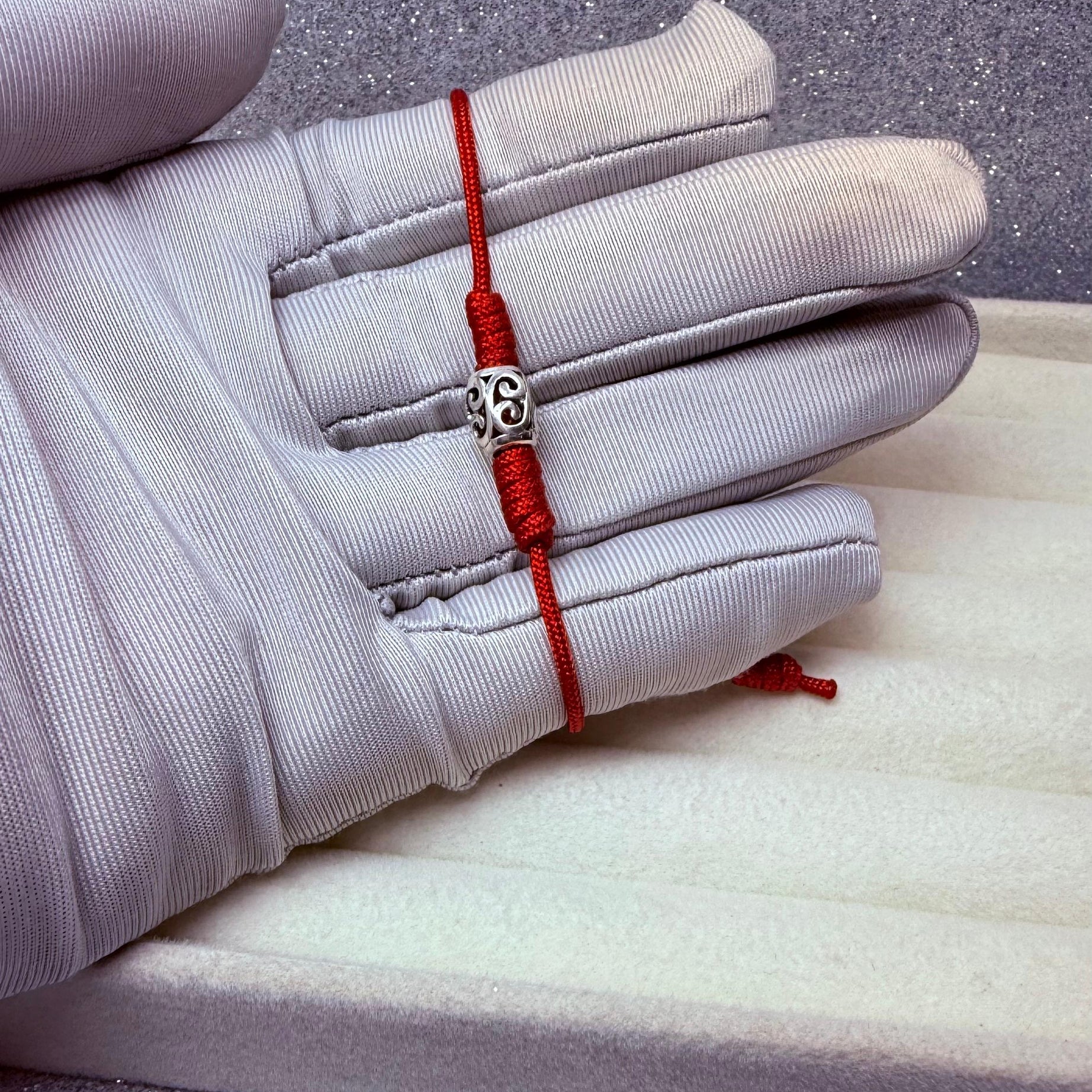 Pulsera Hilo Rojo Protección Dije Espiral Plata 925
