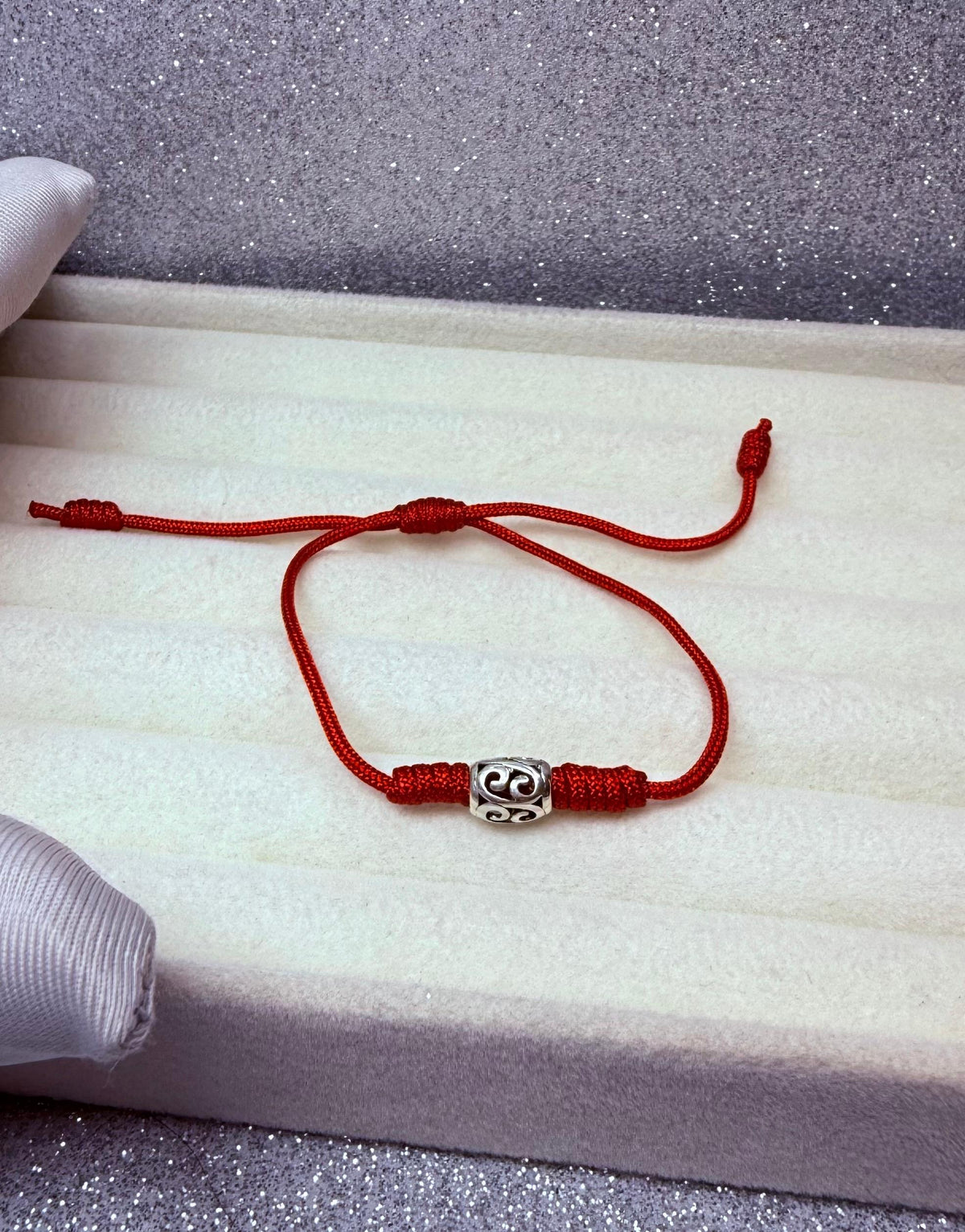 Pulsera Hilo Rojo Protección Dije Espiral Plata 925