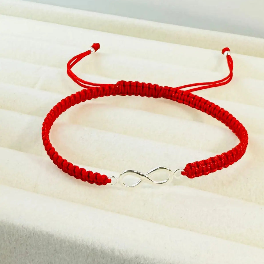 Pulseras macrame Hilo Rojo Protección infinito