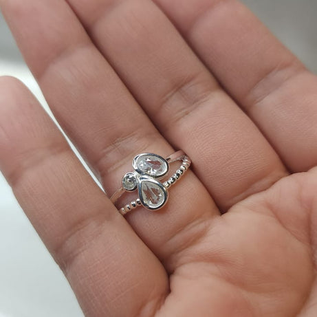 Anillo Dama Diseño Trilogia de circones