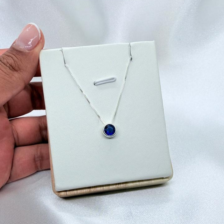 Collar Punto de luz Cristal azul