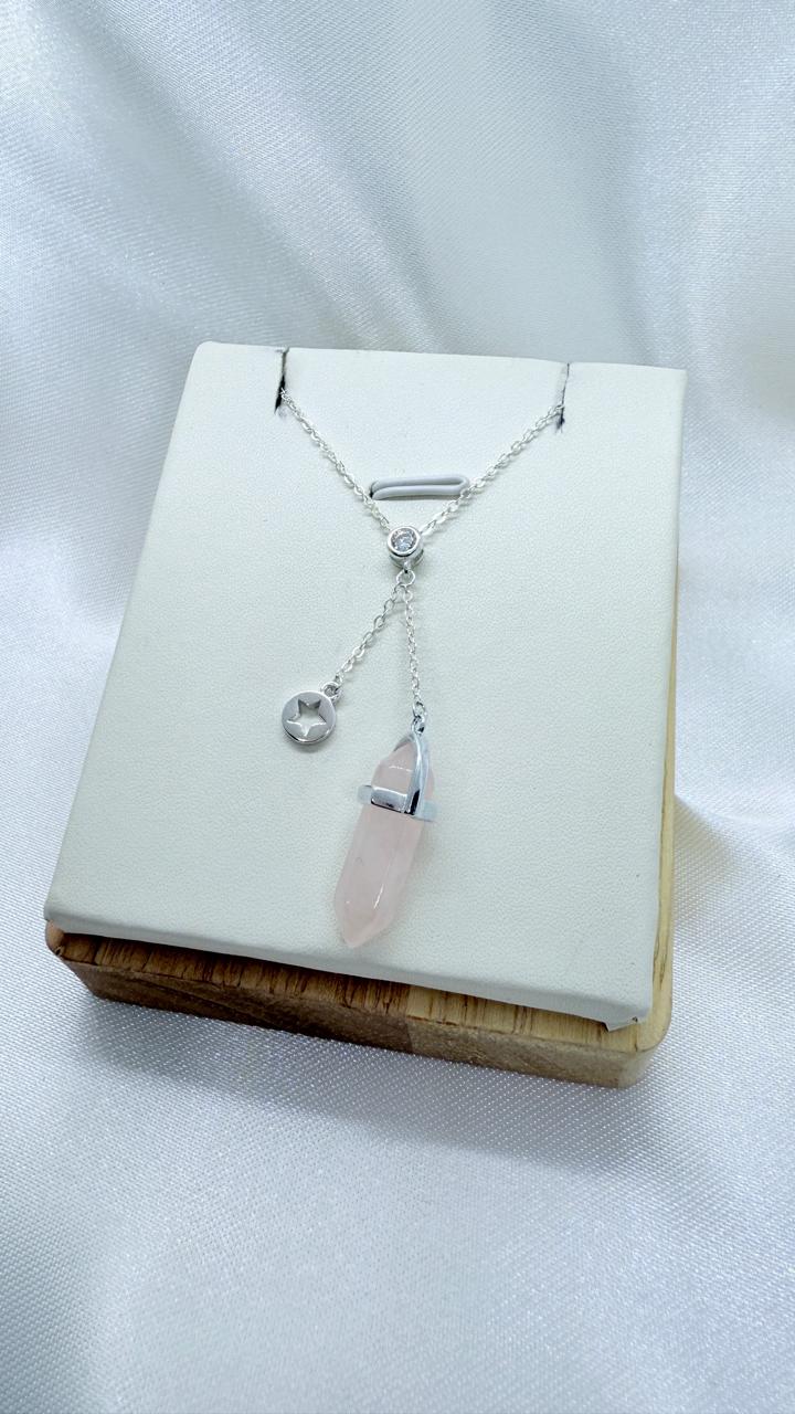 Collar Diseño Cuarzo Rosado