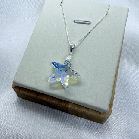 Collar con Dije Diseño Estrella Cristal Tornasol