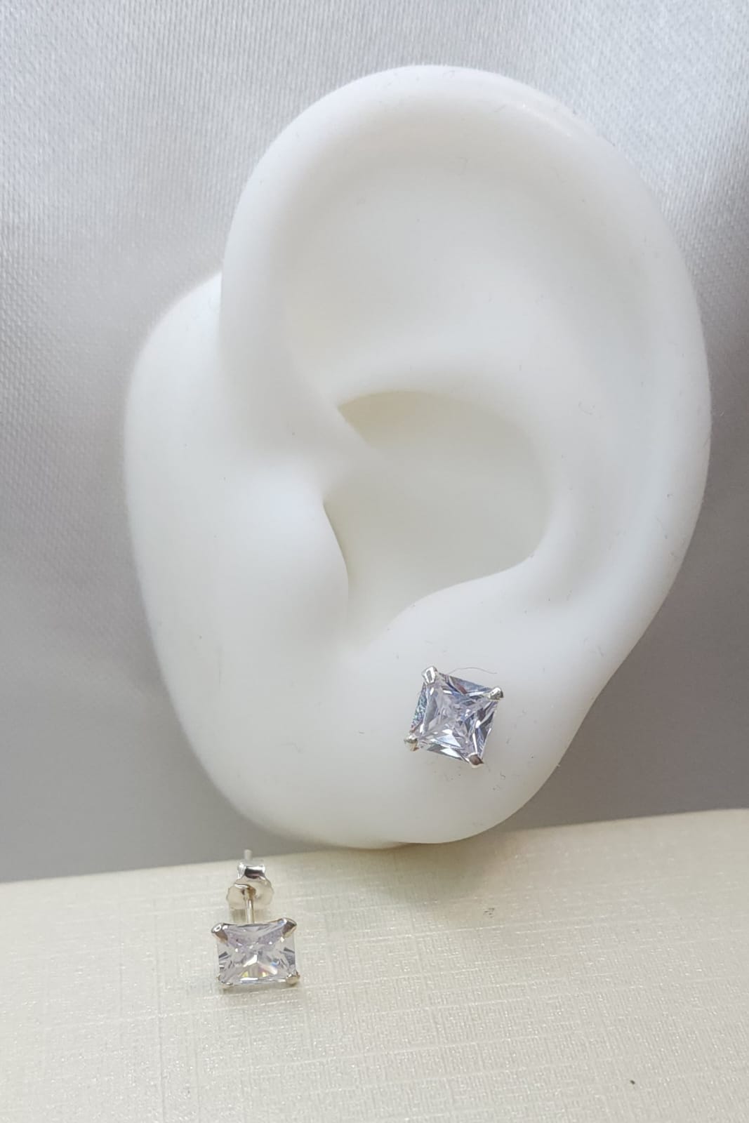 Aros Diseño Circón Cuadrado Cristal