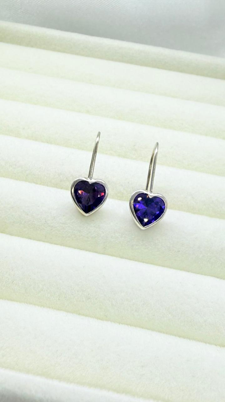 Aros Corazón Violeta