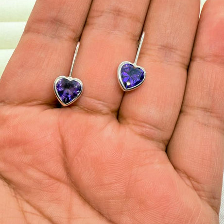 Aros Corazón Violeta