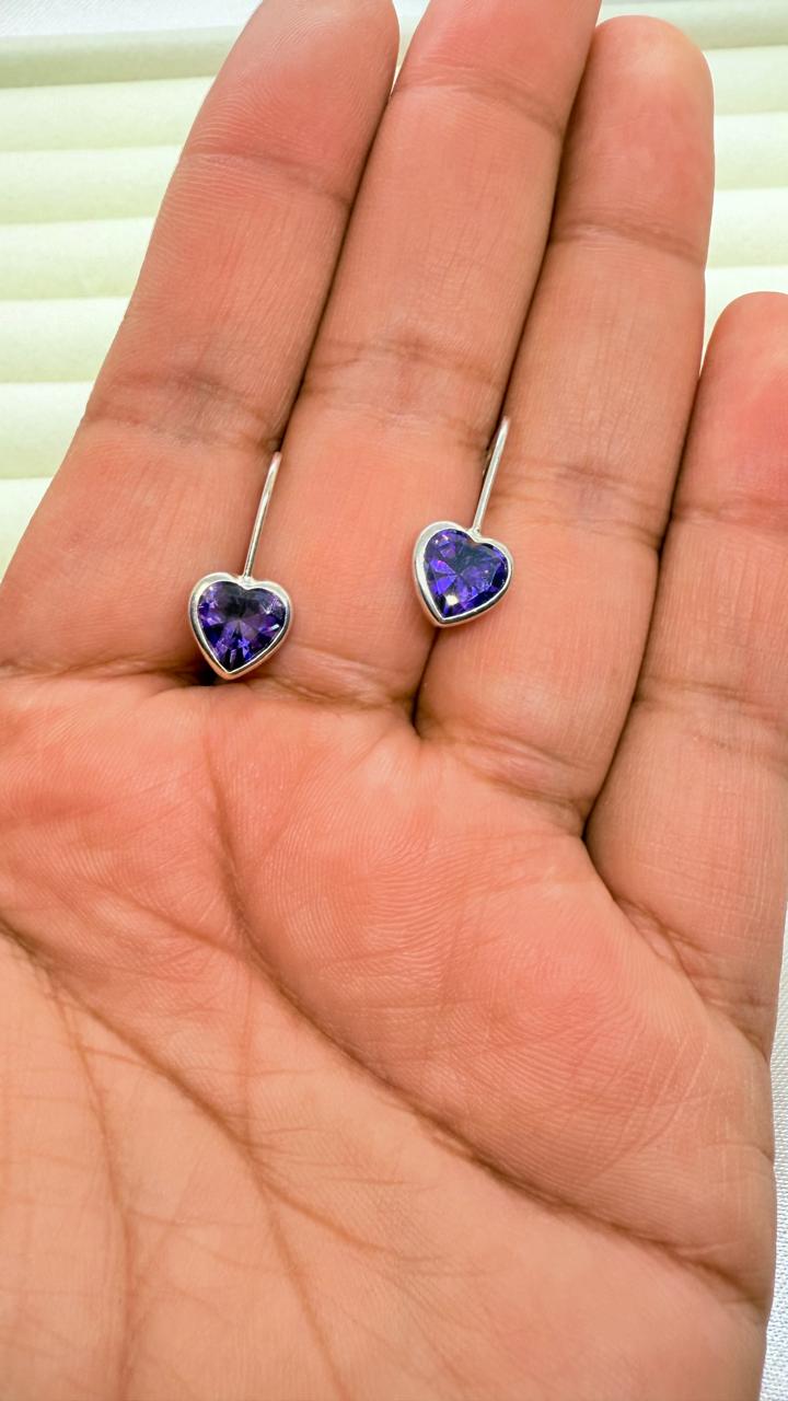 Aros Corazón Violeta