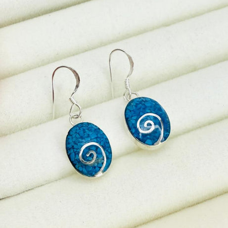 Aros colgantes Diseño Espiral Celeste