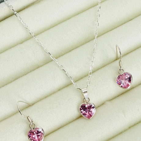 Conjunto Dama Diseño Corazón Rosado