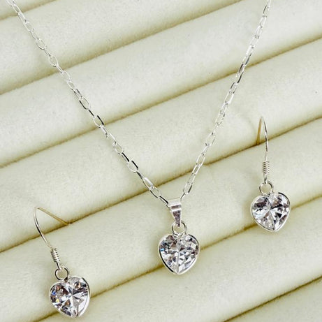 Conjunto Dama Diseño Corazón Cristal