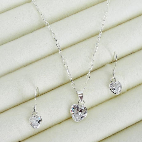 Conjunto Dama Diseño Corazón Cristal