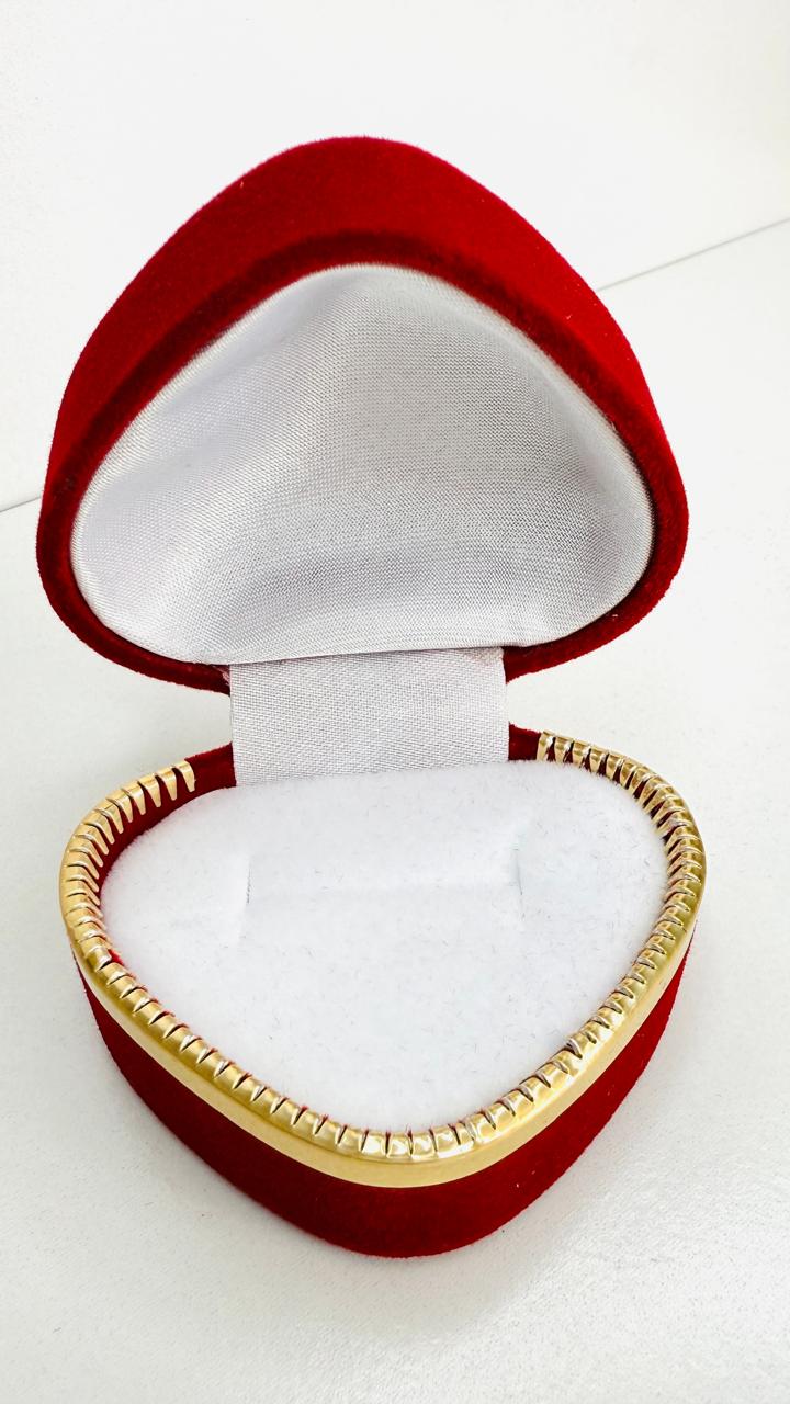 Caja de Corazón Rojo para Anillo o Aros