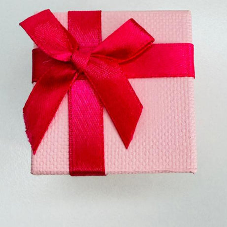 Caja Rosada con Moño fucsia para Aros o Anillo