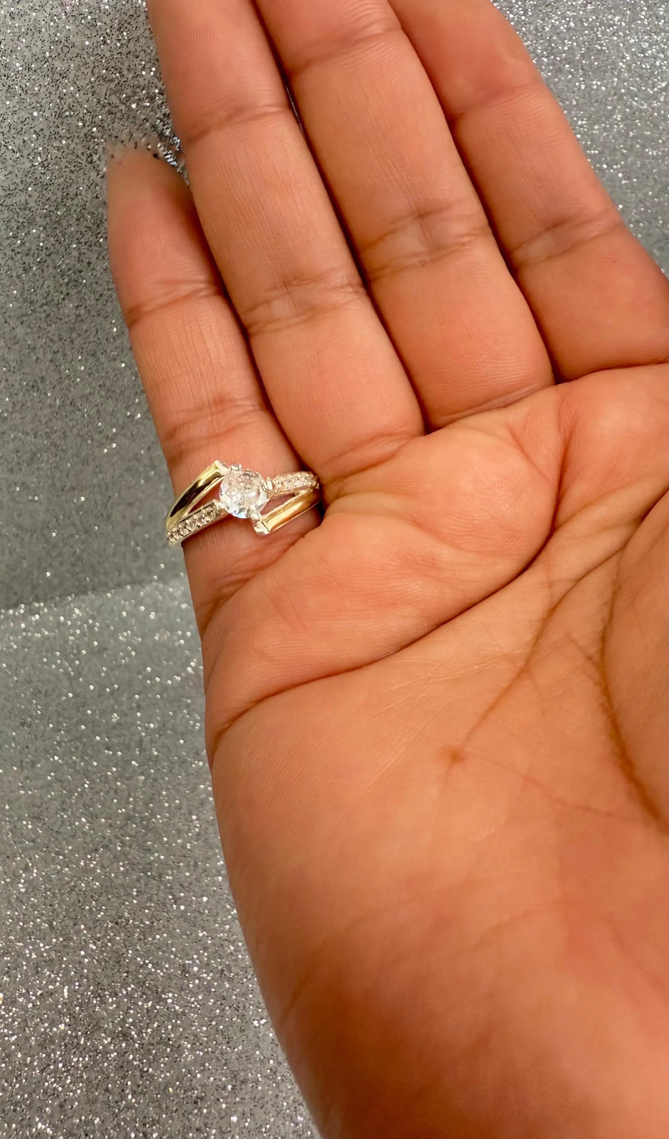 Anillo Dama Diseño Circon P.925 con Oro de 14k