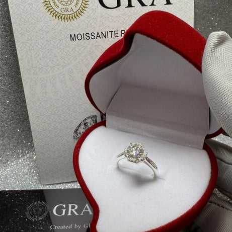 Anillo Dama FLOR MOISSANITA con circones