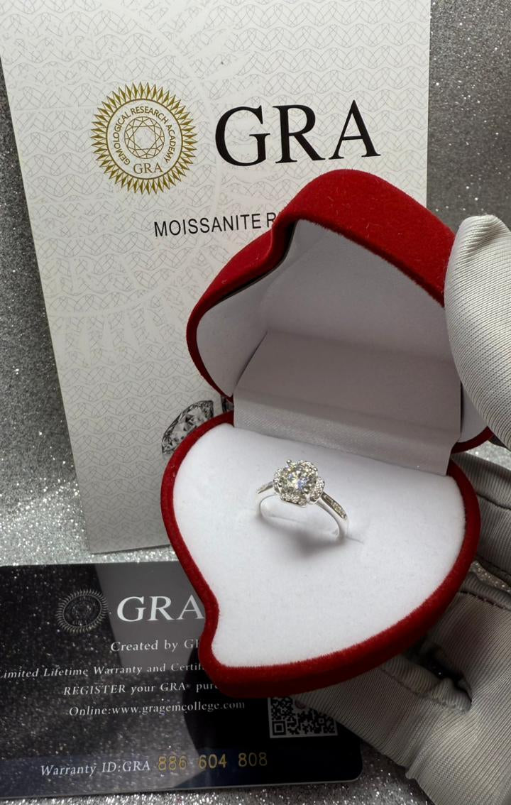 Anillo Dama FLOR MOISSANITA con circones