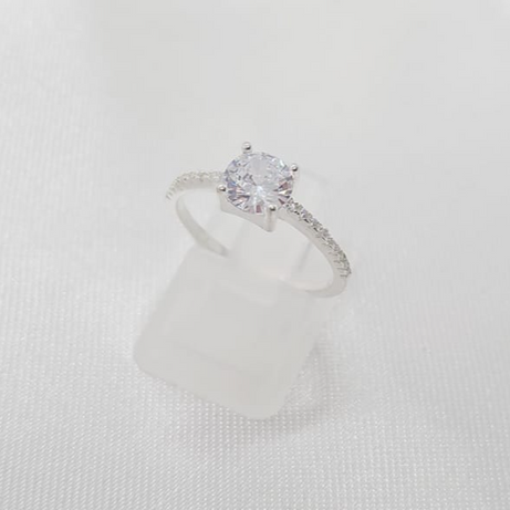 Anillo Dama Diseño Circón cuadrado con Incrustaciones de Microcircones