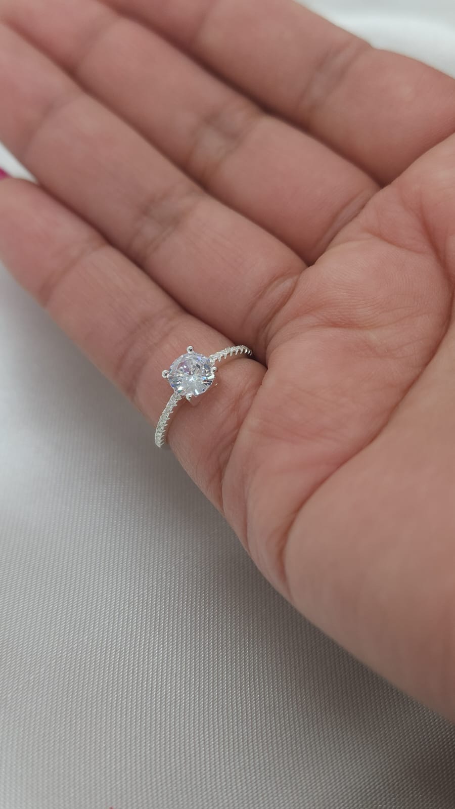 Anillo Dama Diseño Circón cuadrado con Incrustaciones de Microcircones