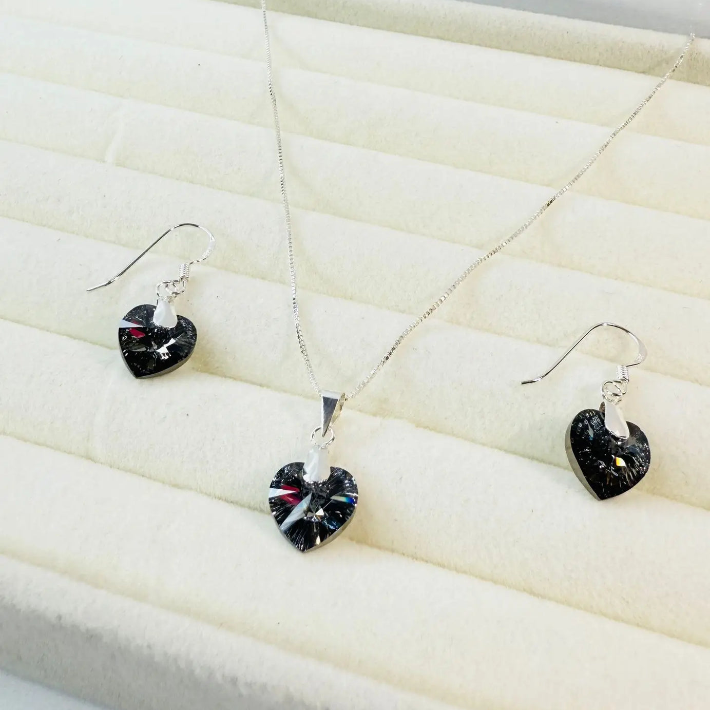 Conjunto Corazón cristal Negro