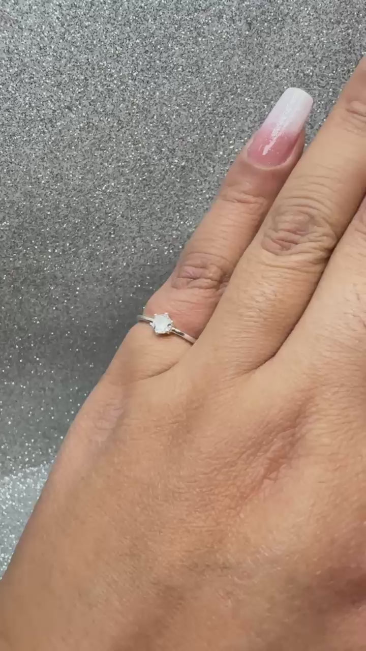 Anillo Dama Diseño Solitario Circón Clásico P.925